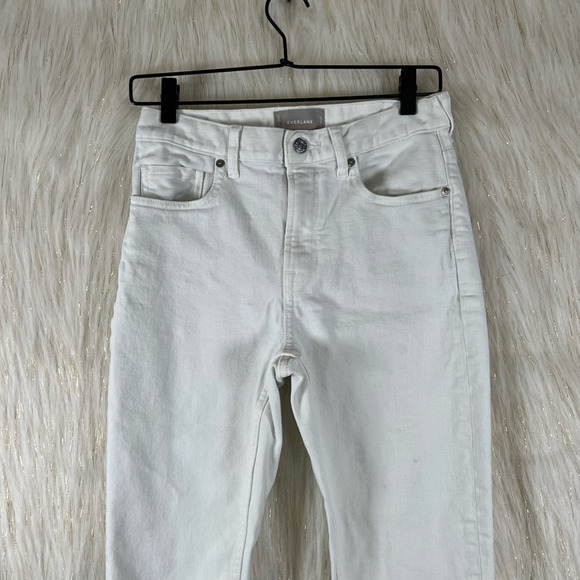Everlane Womens The 90s Cheeky Jean Straight Leg Jeans White Bone Stretch Zip 27 - Picture 2 of 11